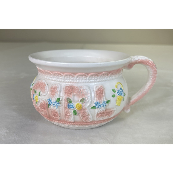 Vintage Napcoware ‘GIRL’ Planter Tea Cup/Mug Ceramic, Made in Japan Bnfts Chrty - Picture 1 of 9